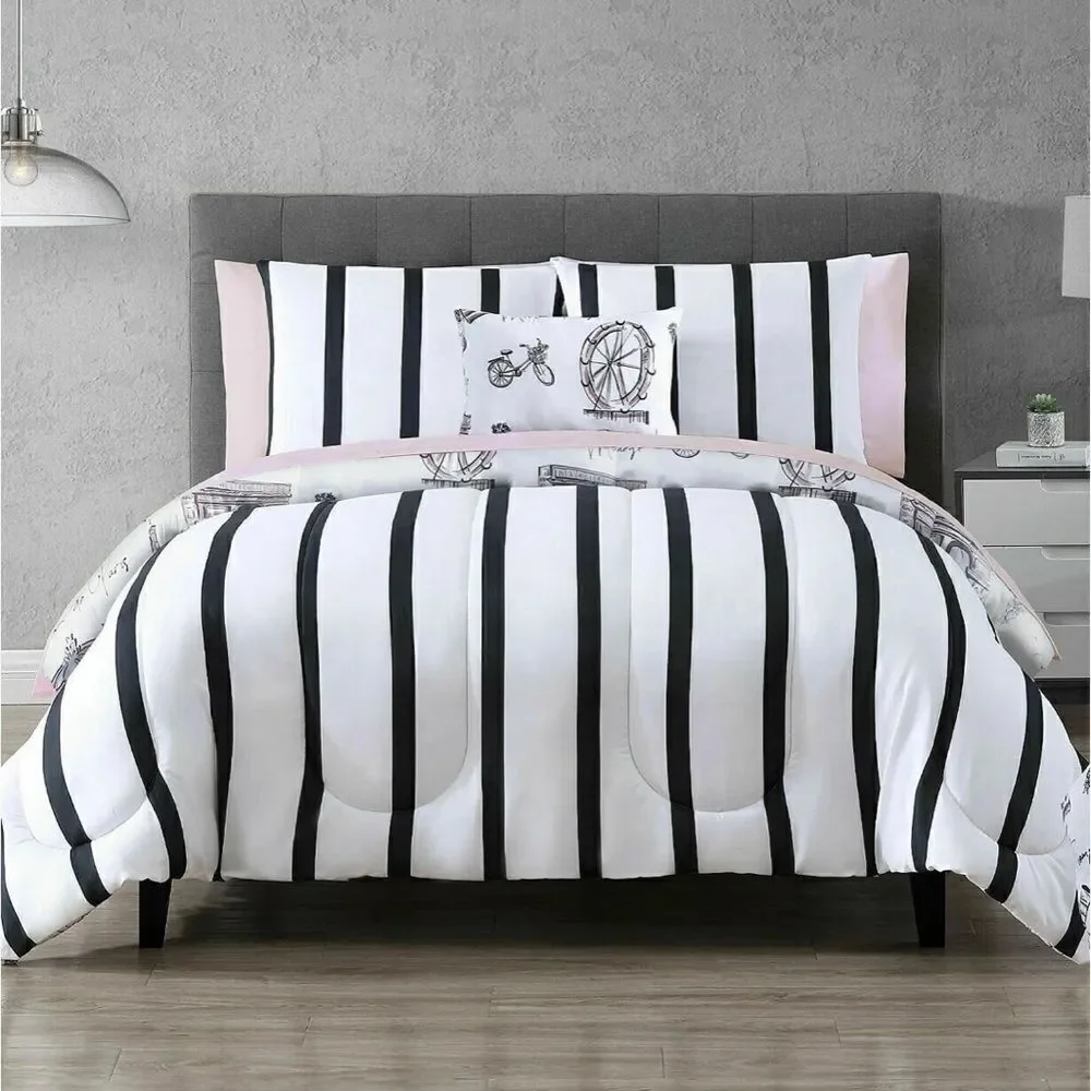 NWT in Package Hallmart Colle Paris Patzita 12-Pc. Reversible King Comforter Set